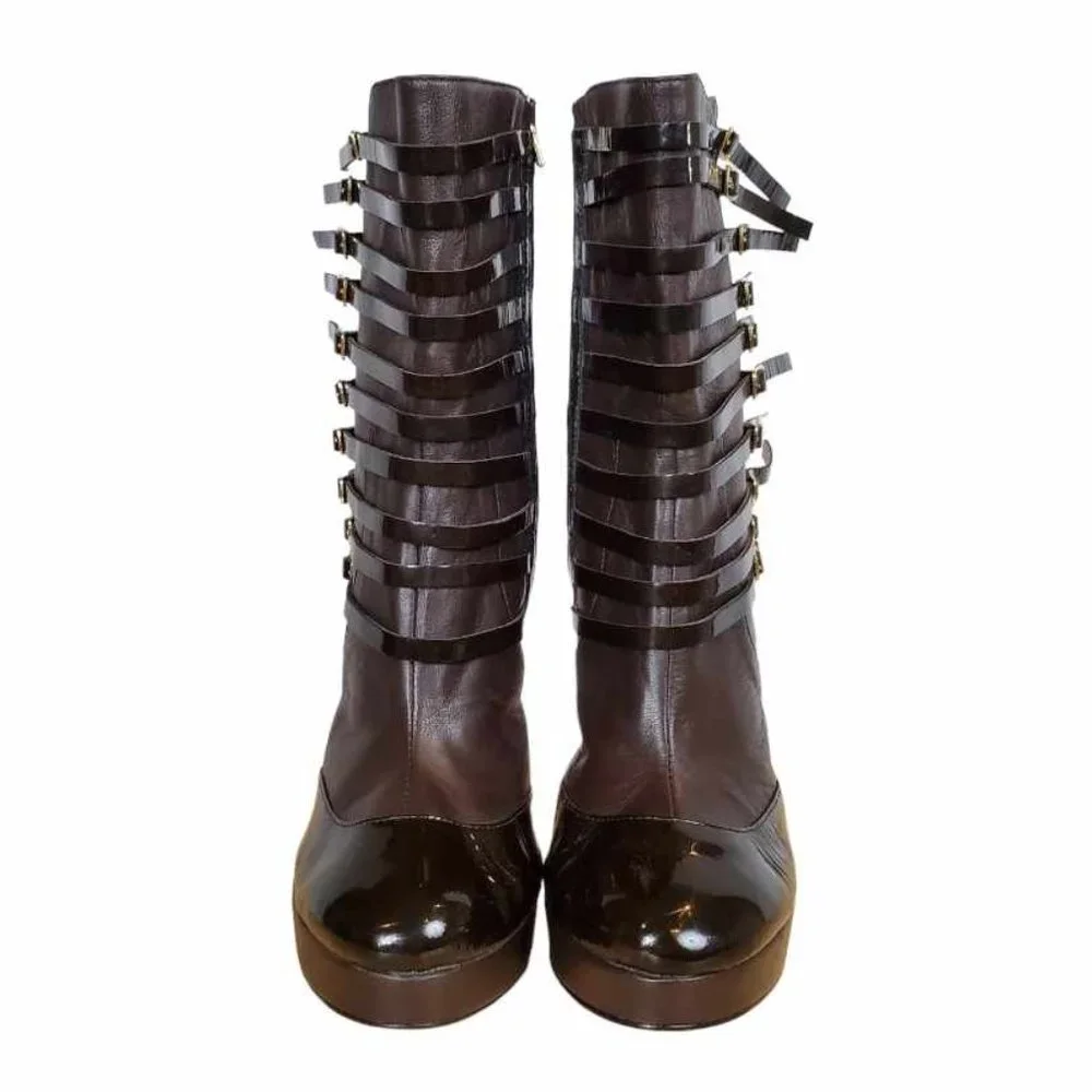 AUTHENTIC HandCrafted MaxMartin American Luxury Boots - Chocolate NWOT - Picture 11 of 16
